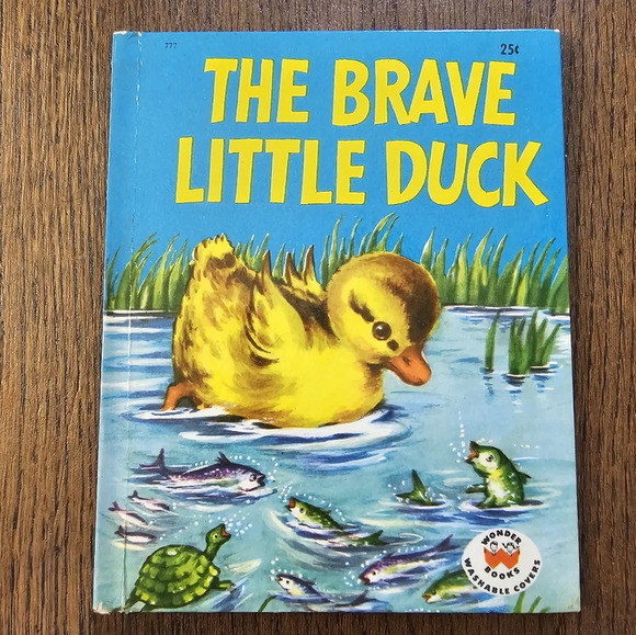 THE BRAVE LITTLE DUCK Vintage 1953 Wonder Books Fleur Conkling Yellow Duck - Picture 1 of 6